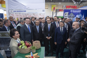 Türkiyə, Özbəkistan və Gürcüstanın kənd təsərrüfatı nazirləri “Caspian Agro 2026” sərgisini ziyarət ediblər