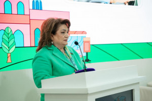 Nazir müavini İlhamə Qədimova “Erkən xəbərdarlıq və iqlimə dayanıqlı şəhərlər” mövzusunda tədbirdə çıxış edib