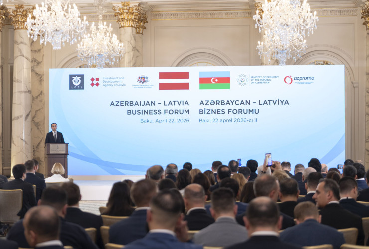 Nazir Məcnun Məmmədov Azərbaycan-Latviya biznes forumunda çıxış edib